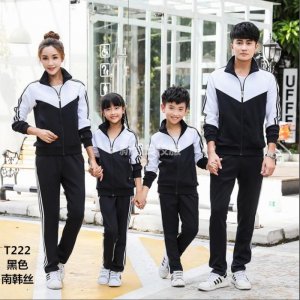 校服春秋款 T系 白黑經(jīng)典 南韓絲校服定做